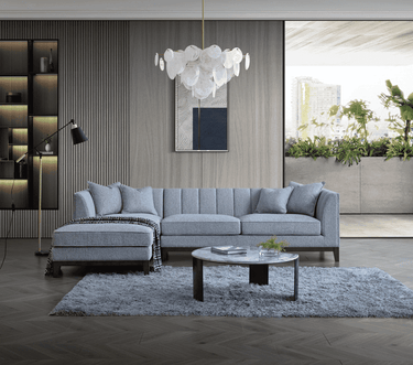 Aluxo Cooper Left Hand Corner Sofa - Premium Dolphin Boucle Fabric, Mid-Century Modern Design - UK Luxury Furniture